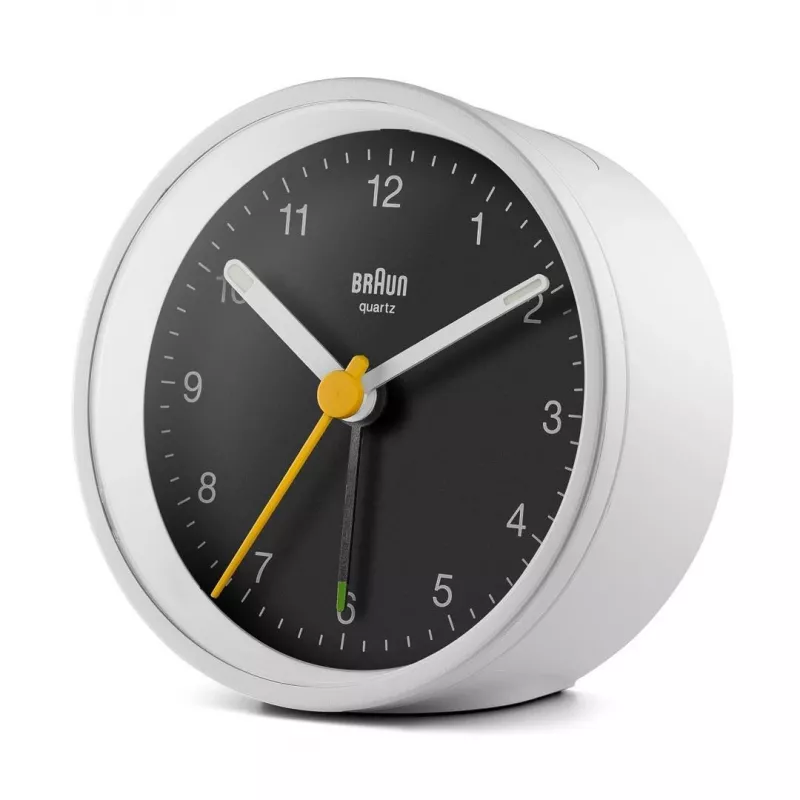 Braun BC12WB kvarca modinātājpulkstenis melns, balts