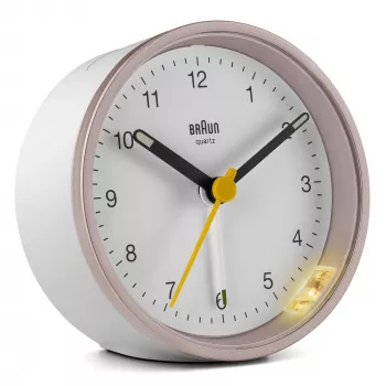 Braun BC12 kvarca modinātājpulkstenis rozā, balts