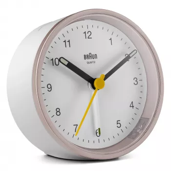 Braun BC12 kvarca modinātājpulkstenis rozā, balts