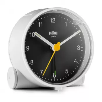 Braun BC01WB Kvarca modinātājpulkstenis Melns, Balts
