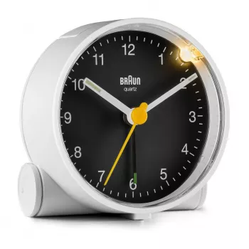 Braun BC01WB Kvarca modinātājpulkstenis Melns, Balts