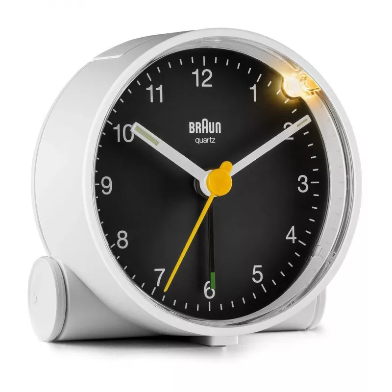 Braun BC01WB Kvarca modinātājpulkstenis Melns, Balts