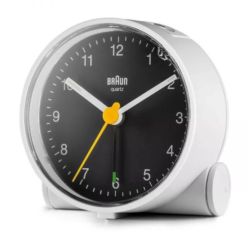 Braun BC01WB Kvarca modinātājpulkstenis Melns, Balts