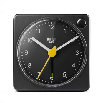 Braun BC02XB modinātājpulkstenis ar kvarca mehānismu, melns