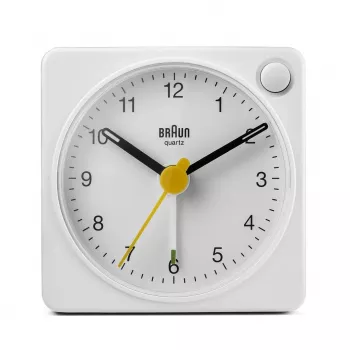 Braun BC02XW kvarca modinātājpulkstenis balts