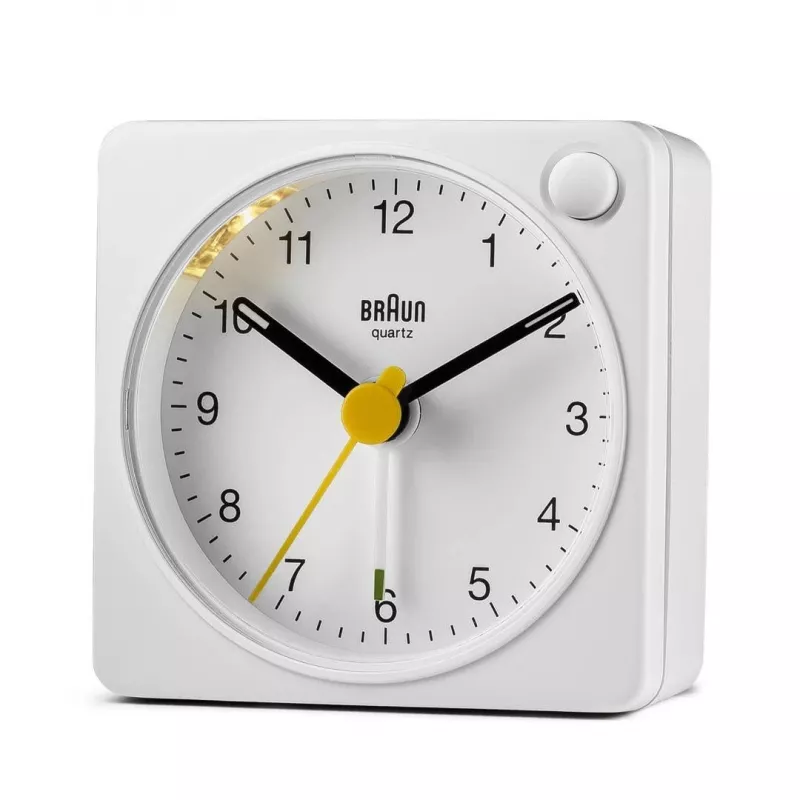 Braun BC02XW kvarca modinātājpulkstenis balts