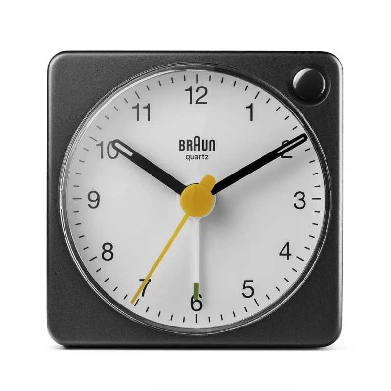 Braun BC02XBW kvarca modinātājpulkstenis Melns, Balts