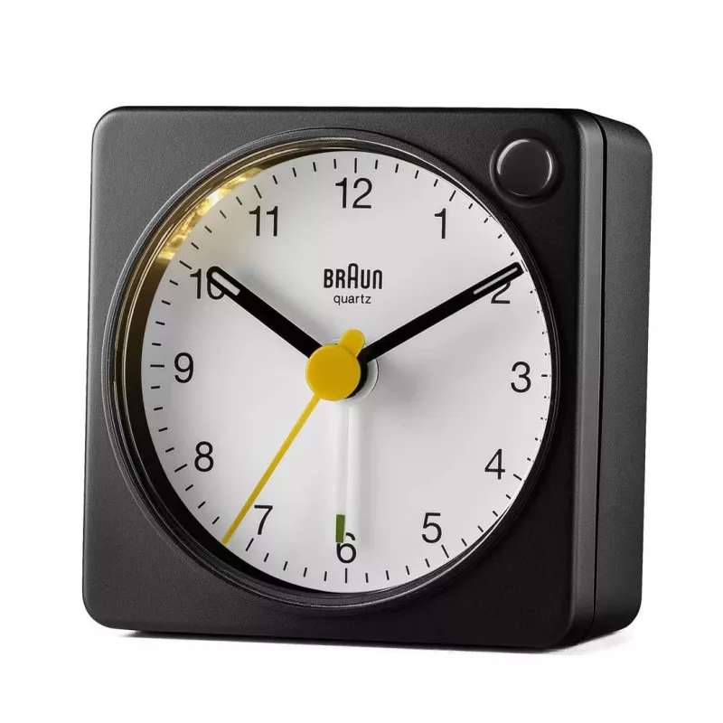 Braun BC02XBW kvarca modinātājpulkstenis Melns, Balts