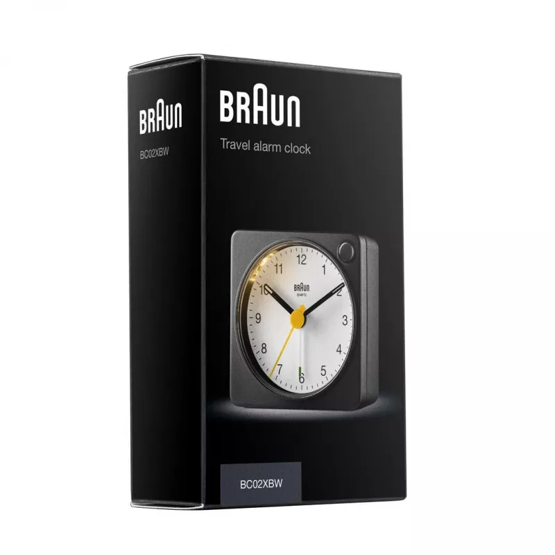 Braun BC02XBW kvarca modinātājpulkstenis Melns, Balts