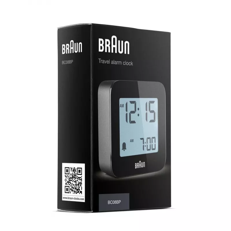 Braun BC08 digitālais modinātājpulkstenis melns