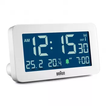 Digitālais modinātājpulkstenis Braun BC10 Balts LCD fona apgaismojums