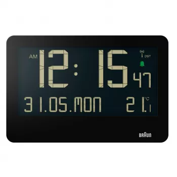 Braun BC14B-DCF sienas/pulksteņa radio vadāms pulkstenis Taisnstūris Melns