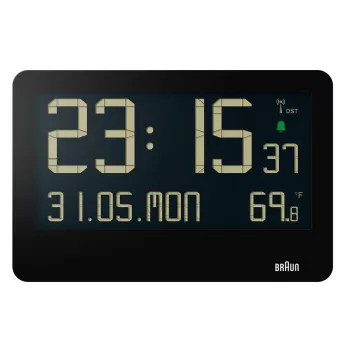 Braun BC14B-DCF sienas/pulksteņa radio vadāms pulkstenis Taisnstūris Melns