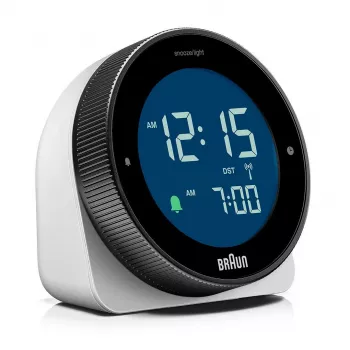 Braun BC24W-DCF radiovadāms modinātājpulkstenis, balts, taisnstūra formas