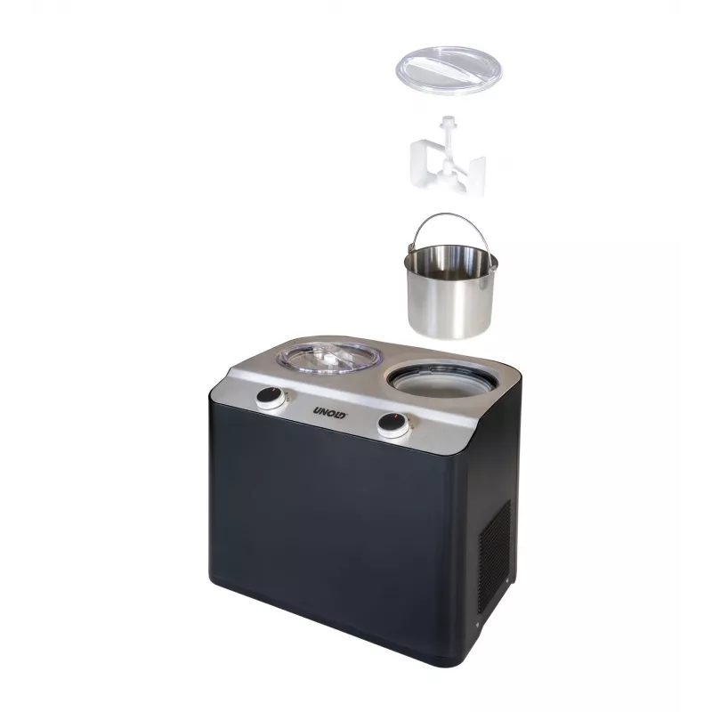 Unold Doppio kompresora saldējuma ražotājs 2,4 L 250 W Melns, Satīna tērauds