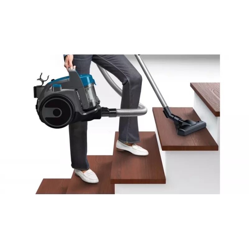 Cilindriskais putekļsūcējs Bosch BGS05A220 700W bez maisa 1.5L, teleskopiska nerūsējošā tērauda caurule, mazgājams EPA filtrs