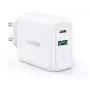 Ugreen 60468 ātrais lādētājs 18W PD+QC 2 porti balts