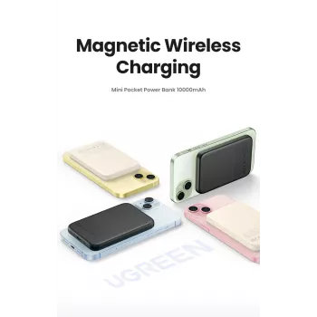 Ugreen 25208 bezvadu lādētājs 10000 mAh Bēšs