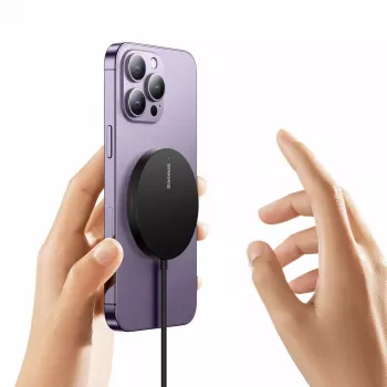 Bezvadu lādētājs Baseus CCJJ040001 melns, 15 W, USB, iekštelpām