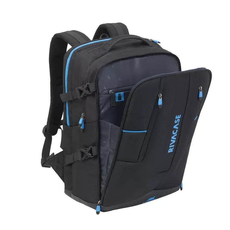 Mugursomas soma Rivacase 7860 43,9 cm (17,3 collu) klēpjdatoriem, poliesters, melna/zila
