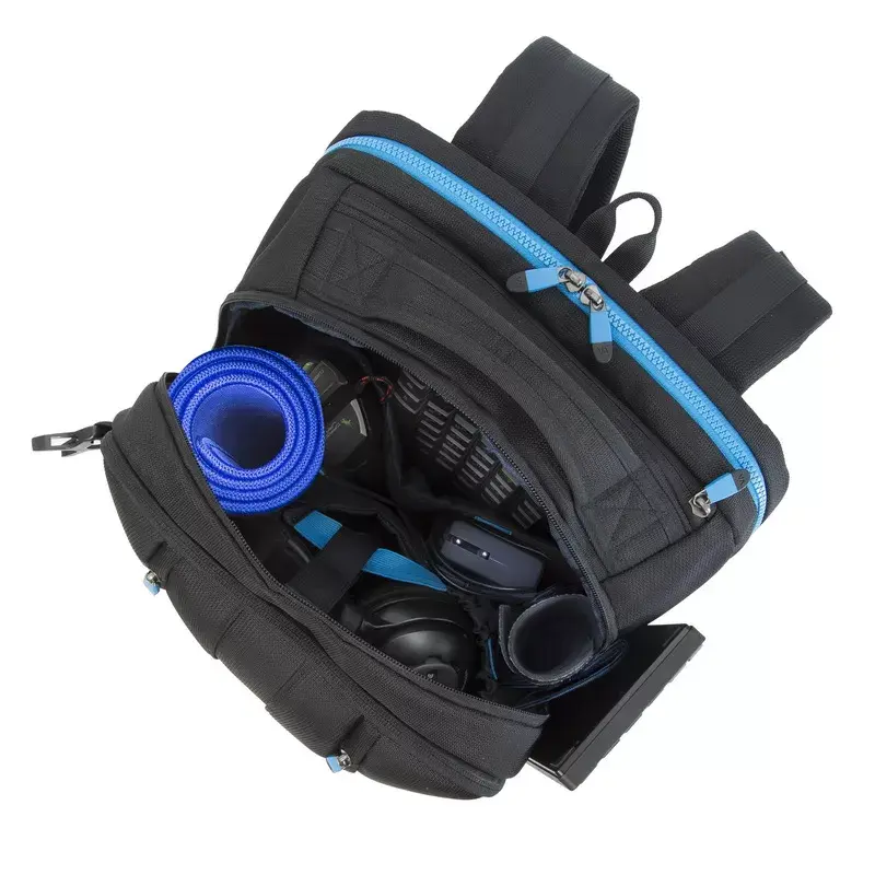 Mugursomas soma Rivacase 7860 43,9 cm (17,3 collu) klēpjdatoriem, poliesters, melna/zila