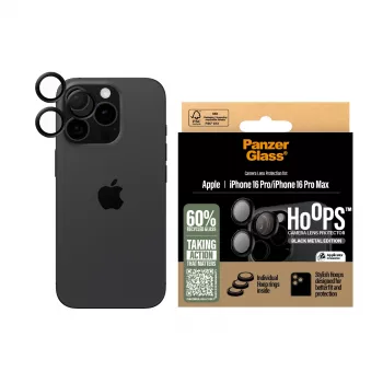 PanzerGlass® Hoops® Kameras lēcu aizsargs Melns iPhone 16 Pro | 16 Pro Max