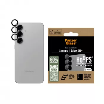 PanzerGlass® Hoops® kameras lēcu aizsargs melns Samsung Galaxy S25+
