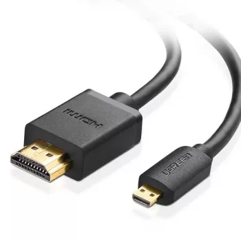 Ugreen 30104 HDMI kabelis 3 m Micro HDMI (HDMI Type D) uz HDMI (HDMI Type A) Melns