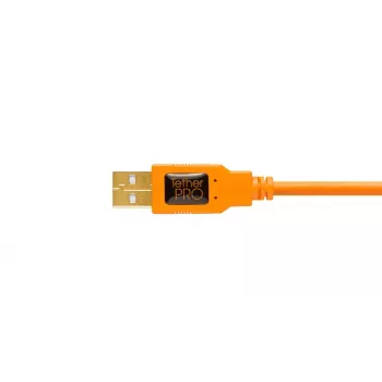USB kabelis Tether Tools CU5451 (4,6 m, USB 2.0 A – Mini-USB B, oranžs)