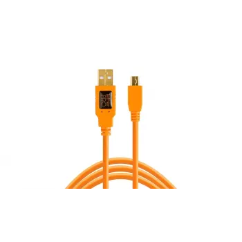 USB kabelis Tether Tools CU5451 (4,6 m, USB 2.0 A – Mini-USB B, oranžs)