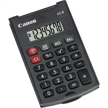 Canon AS-8 kabatas kalkulators, 8 cipari, pelēks