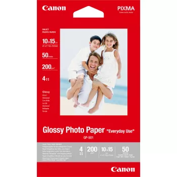 Canon GP-501 Glancēts fotopapīrs 10x15 cm - 50 loksnes, spīdīgs, 200 g/m², tintes drukai