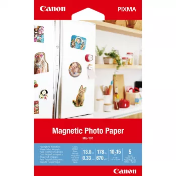 Canon MG-101 magnētiskā fotopapīra loksne, 4x6 collas, 5 loksnes
