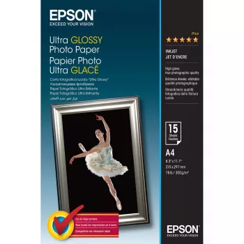 Epson Ultra Glossy Photo Paper A4 - 15 loksnes - spīdīgs fotopapīrs 300 g/m²