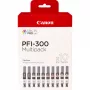 Canon PFI-300 tintas kasetes 10 gab. oriģinālās: Melna, Zila, Ciāna, Pelēka, Fuksīna, Fotogrāfiskā melna, Fotogrāfiskā fuksīna, Sarkana, Dzeltena