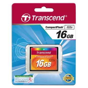 CompactFlash karte Transcend TS16GCF133 16GB, 50MB/s lasīšana, 20MB/s rakstīšana