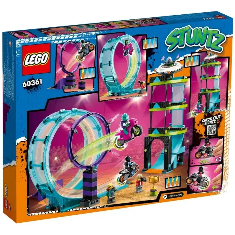 LEGO City Stuntz 60361 Ultimate Stunt Riders Challenge – triku motociklu komplekts