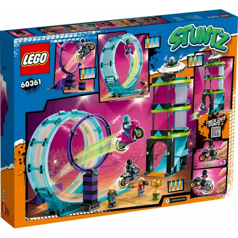 LEGO City Stuntz 60361 Ultimate Stunt Riders Challenge – triku motociklu komplekts
