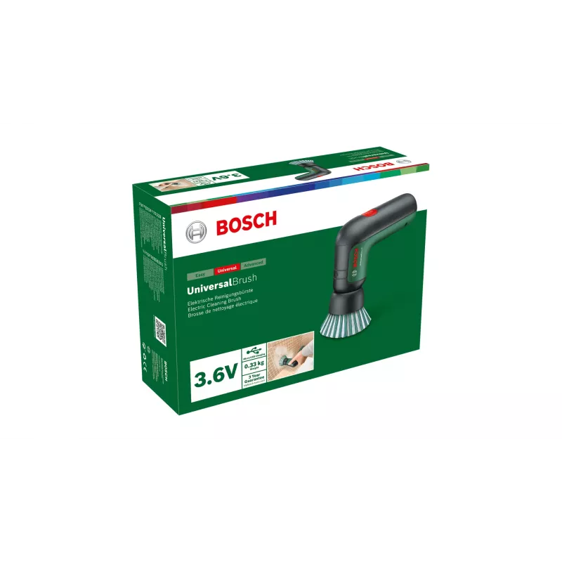 Bosch UniversalBrush 06033E0000 bezvadu elektriskā tīrīšanas birste, 3,6 V, Li-Ion, melna