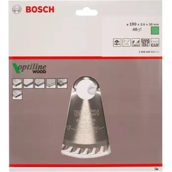 Bosch Optiline Wood ripzāģa asmens, Koks, 19 cm, Bosch, 340 g, 1 gab.