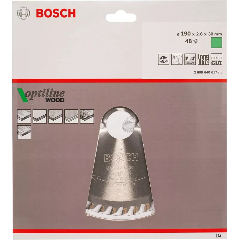 Bosch Optiline Wood ripzāģa asmens, Koks, 19 cm, Bosch, 340 g, 1 gab.