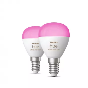 Philips Hue White and colour ambience Lustre P45 E14 viedā spuldze (2 iepakojumā)