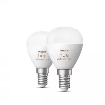Philips Hue White and colour ambience Lustre P45 E14 viedā spuldze (2 iepakojumā)