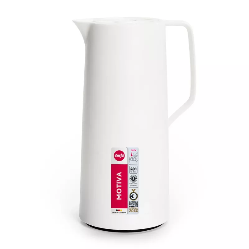 EMSA Motiva Quick Press termoskrūze, 1 l, baltā krāsā