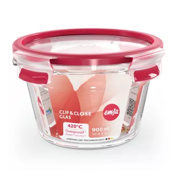EMSA CLIP & CLOSE N10404 Apaļā kaste 0,9 L Caurspīdīga 1 gab.