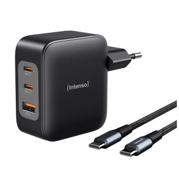 Strāvas adapteris Intenso W100ACC+C520C 100W ātrā uzlāde GaN melns
