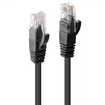 Tīkla kabelis Lindy 1m Cat.6 RJ-45 U/UTP Melns