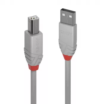 Lindy 2m USB 2.0 A-B vads, Anthra Line, Pelēks