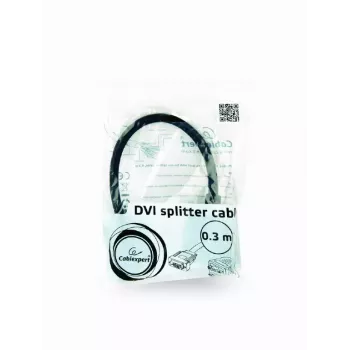 Video kabeļa adapteris GEMBIRD DVI-I uz 2×VGA (D-Sub), 0.3 m, melns