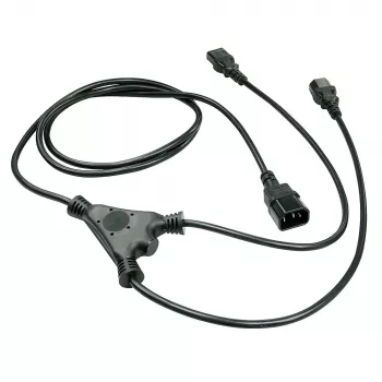 Lindy 1m IEC sadalītāja kabelis IEC C14 uz 2 x IEC C13